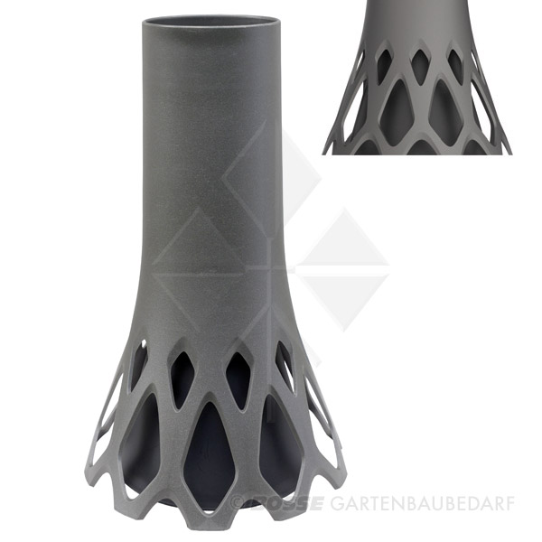 Grabvase-Roseta-anthrazit-Gewicht Grabvase Roseta mit Sockelgewicht