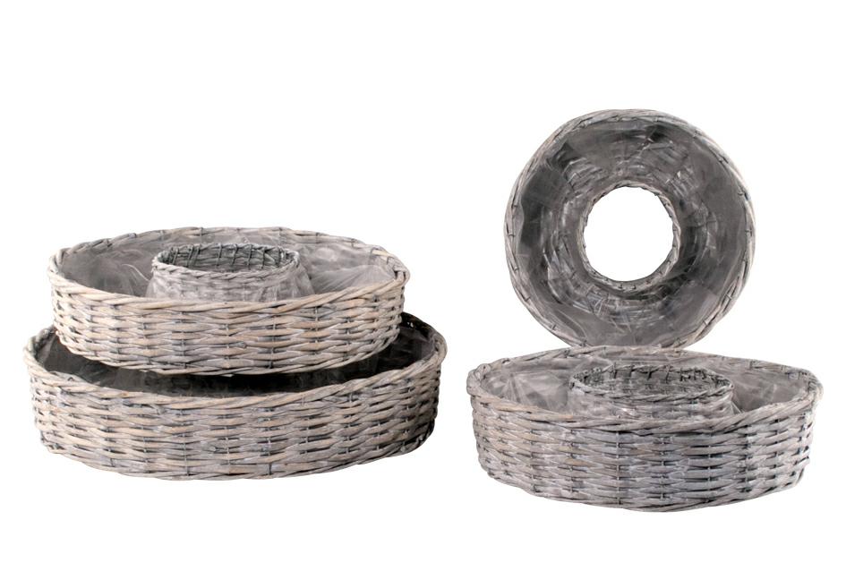 Weidenpflanzring Set grau